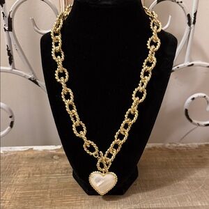 Elegant Gold Chain Necklace with Heart Pendant